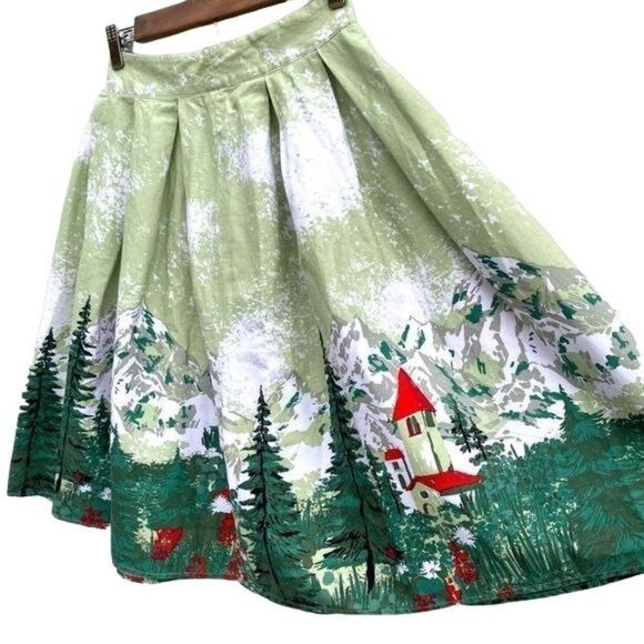 Modcloth Sucrefas Alpine Mountain Printed Skirt, size S - Picture 4 of 11